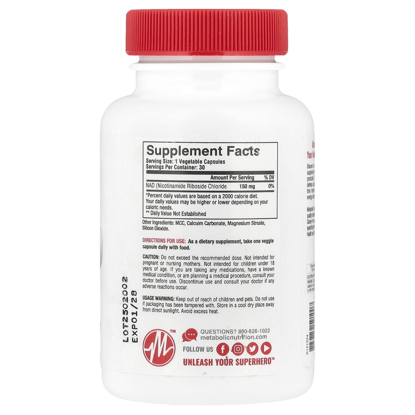Metabolic Nutrition, NAD DAILY™ , Anti-Aging Cellular Rejuvenator, 30 Capsules