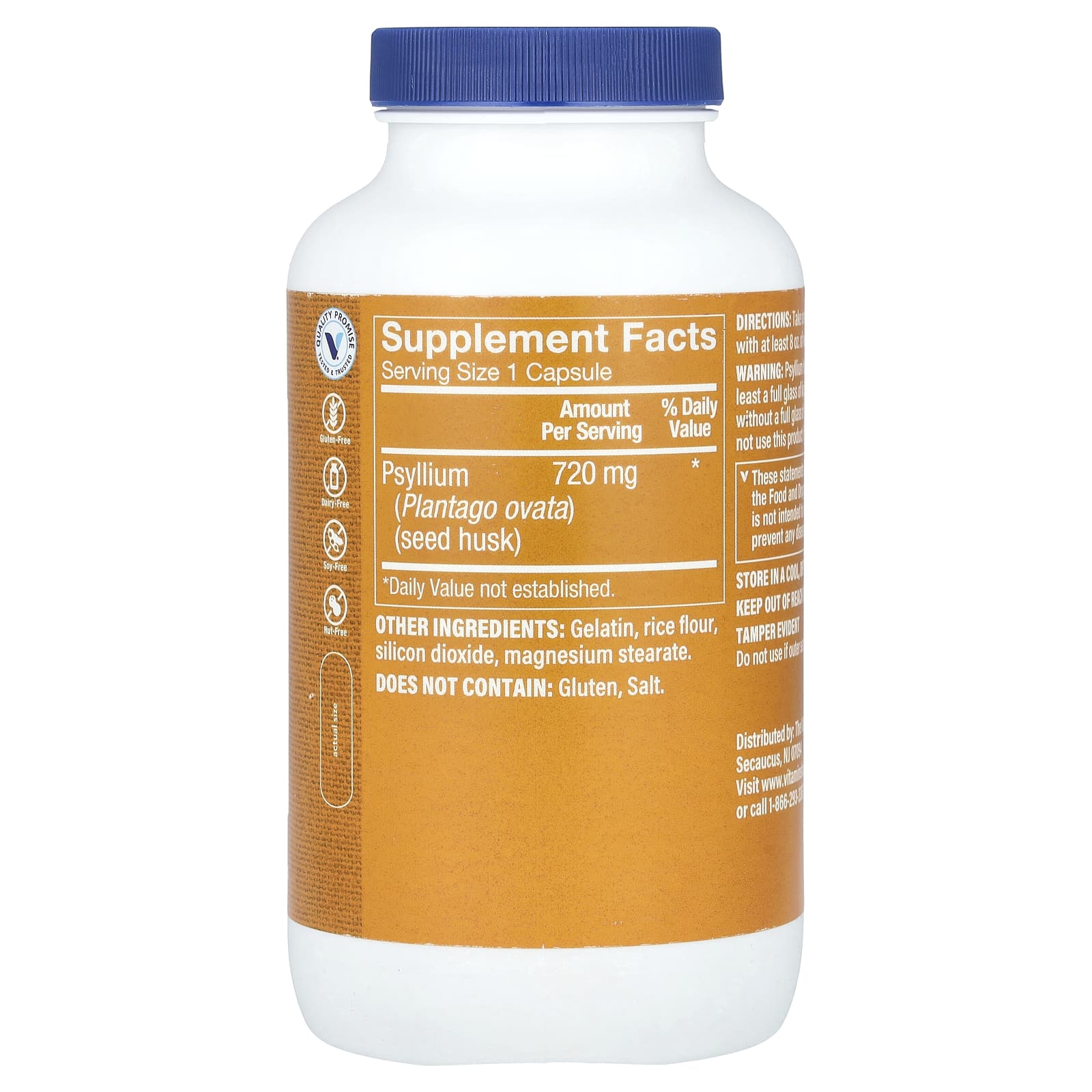 The Vitamin Shoppe, Psyllium Husks, 300 Capsules (720 mg per Capsule)