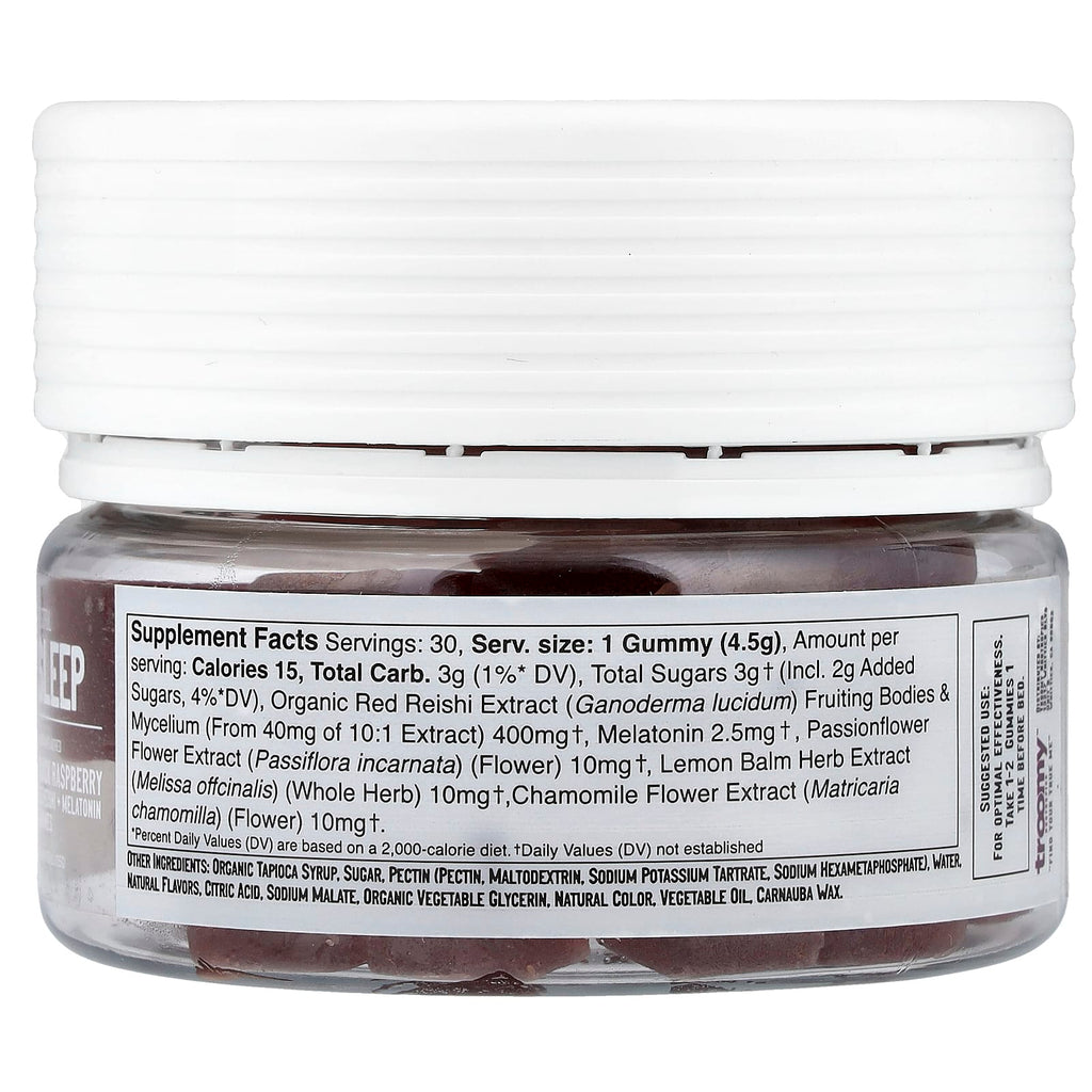 Troomy Nootropics, Sleep, Functional Mushrooms Gummies, Black Raspberry, 30 Gummies