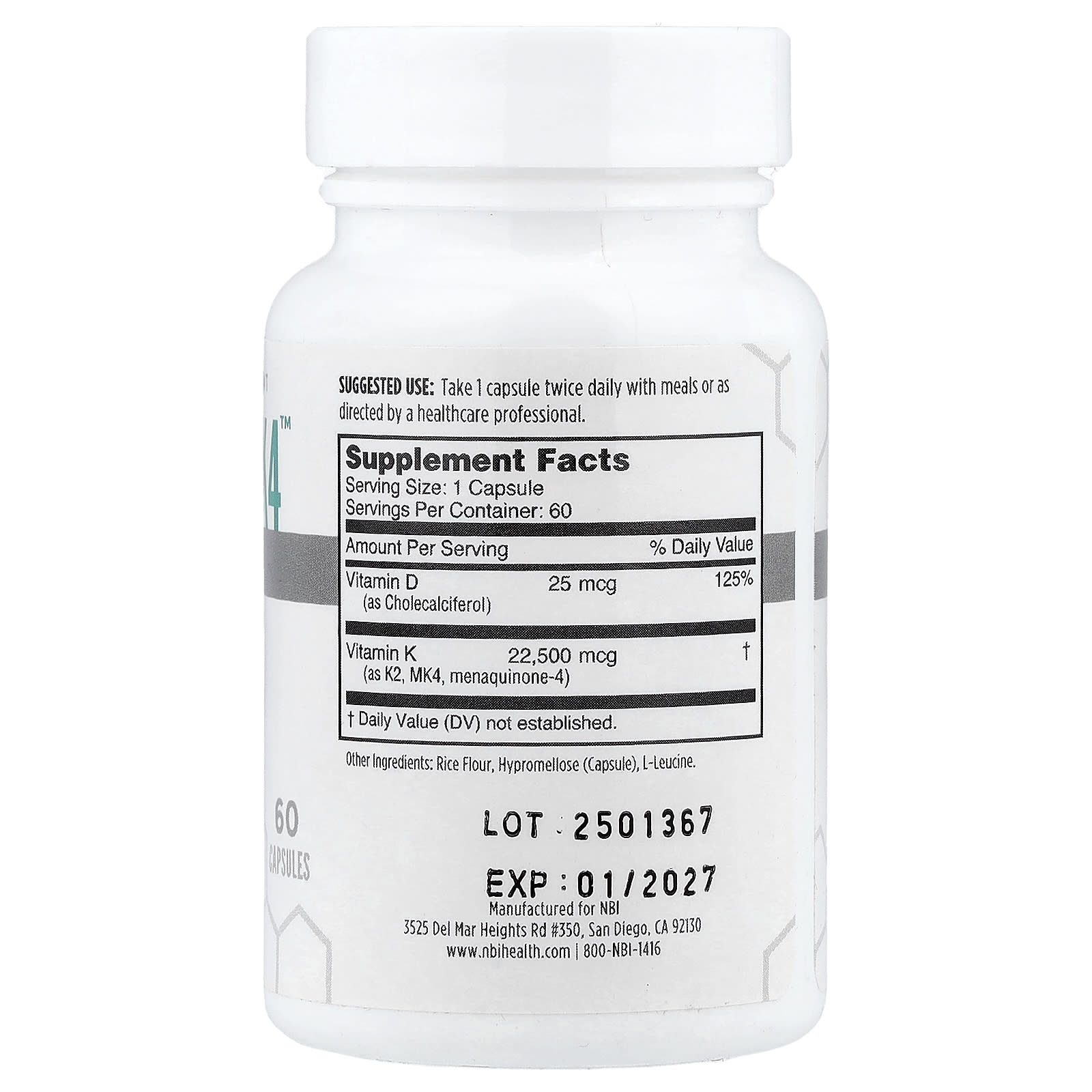 NBI, Osteo-MK4™, 60 Capsules