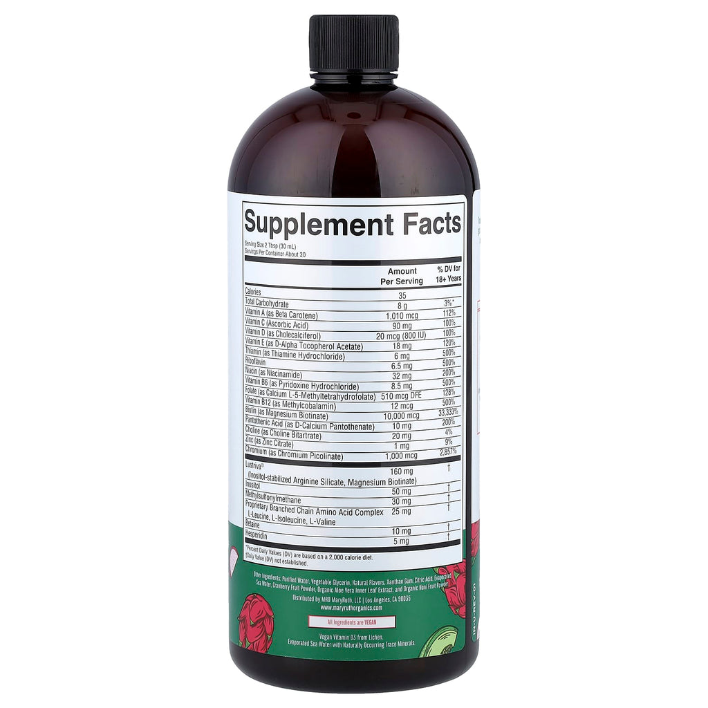 MaryRuth's, Liquid Morning Multivitamin + Hair Growth, Dragon Fruit Melon, 30 fl oz (887 ml)