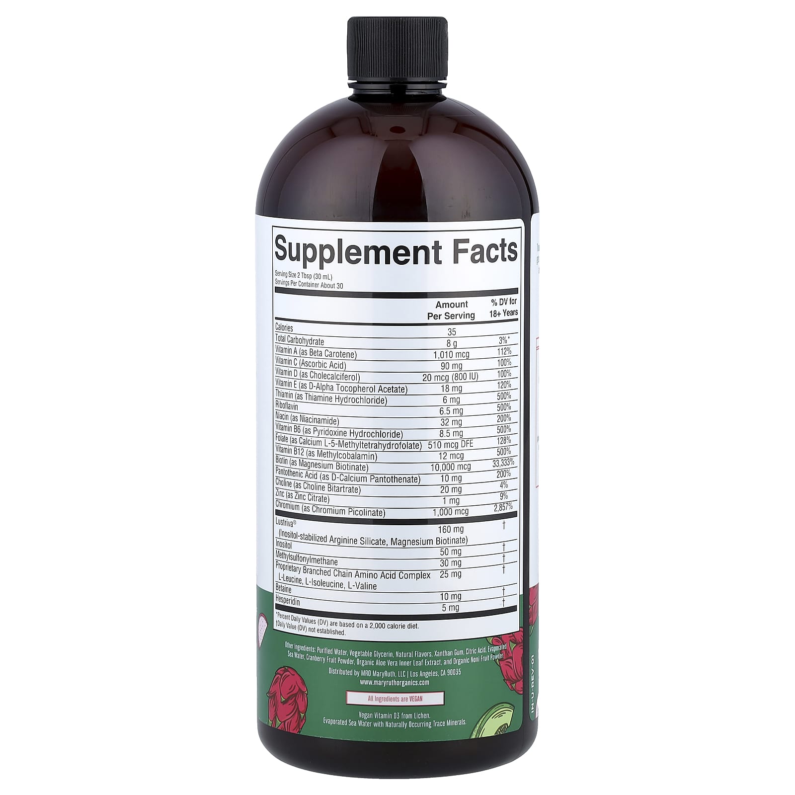 MaryRuth's, Liquid Morning Multivitamin + Hair Growth, Dragon Fruit Melon, 30 fl oz (887 ml)