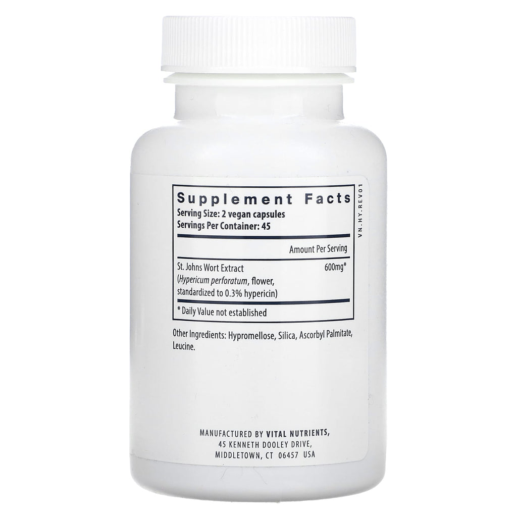 Vital Nutrients, St. John's Wort, 90 Vegan Capsules (300 mg per Capsule)