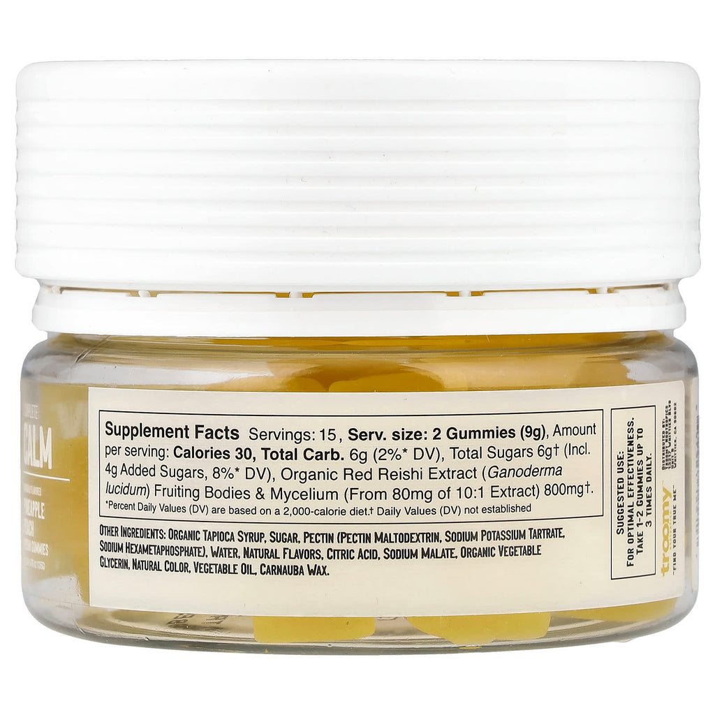 Troomy Nootropics, Calm, Functional Mushrooms Gummies, Pineapple Peach, 30 Gummies