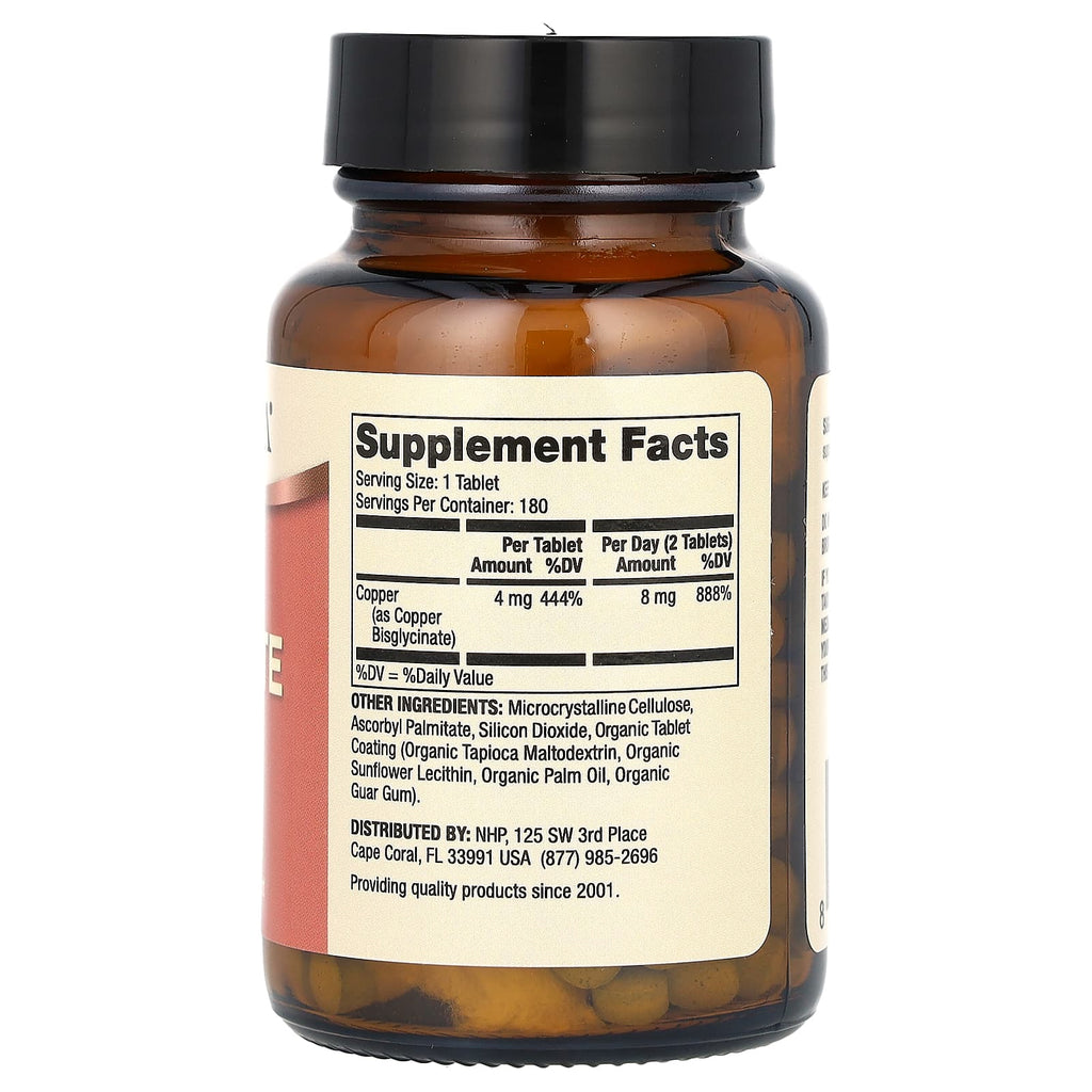 Dr. Mercola, Copper Bisglycinate, 180 Tablets (4 mg per Tablet)