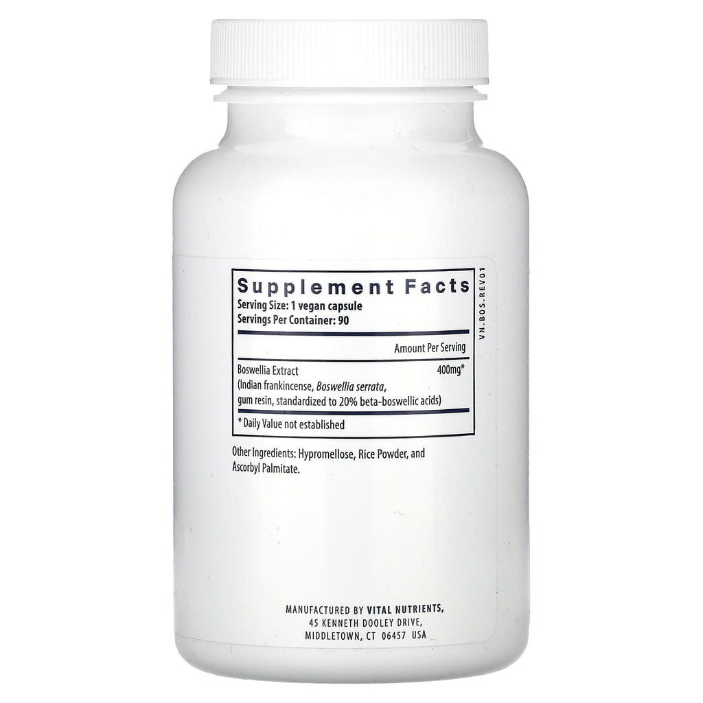 Vital Nutrients, Boswellia Extract, 90 Vegan Capsules (400 mg per Capsule)