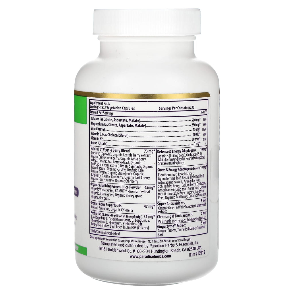 Paradise Herbs, Earth's Blend, Cal-Mag Zinc + D3, 90 Vegetarian Capsules