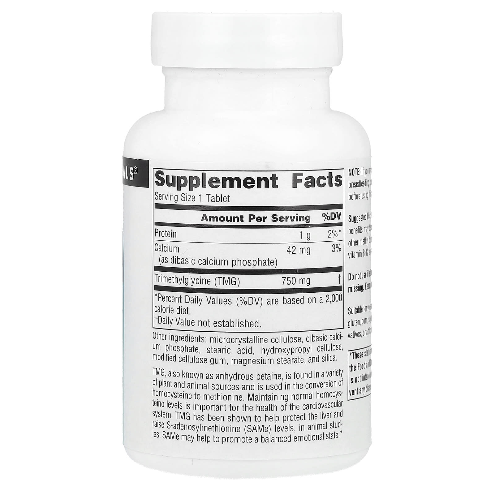 Source Naturals, TMG, 60 Tablets