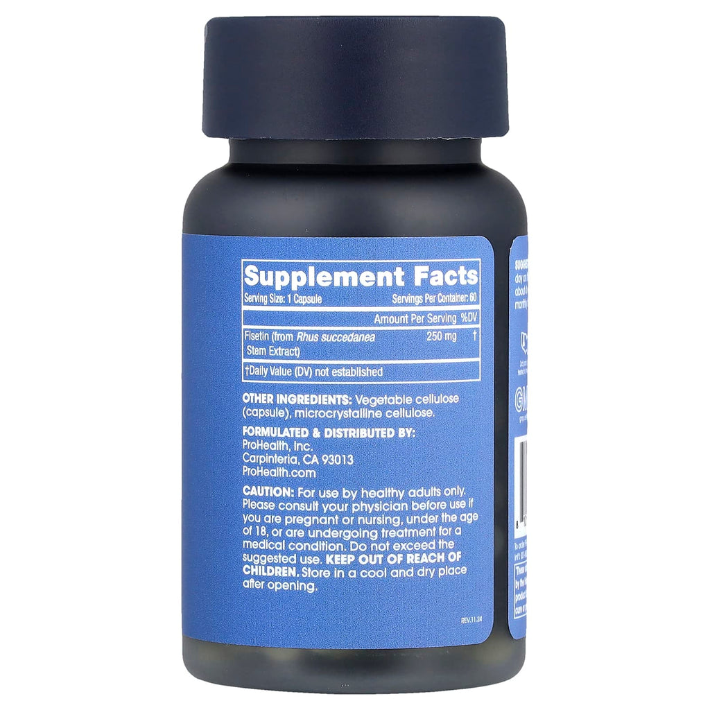 ProHealth Longevity, Pure Fisetin, 60 Capsules (250 mg per capsule)