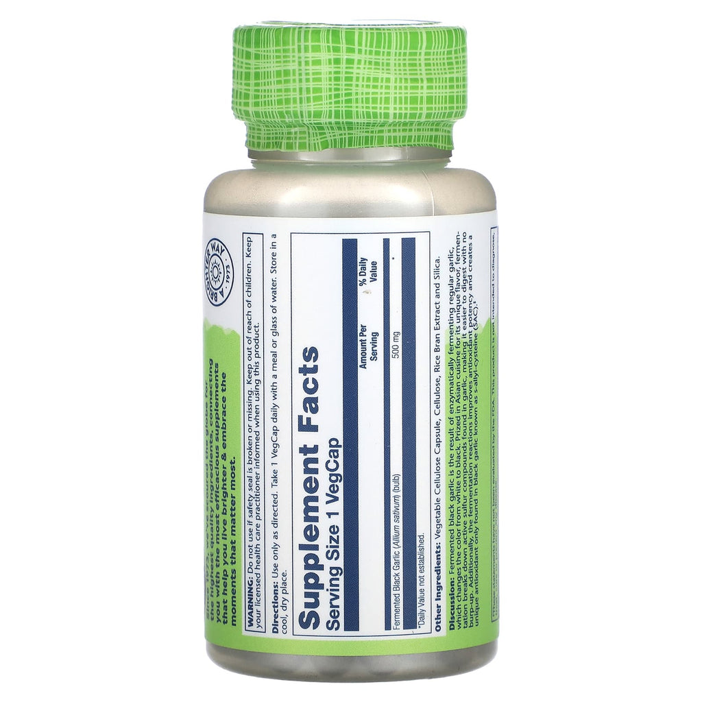 Solaray, True Herbs, Black Garlic, Fermented, 500 mg, 50 VegCaps