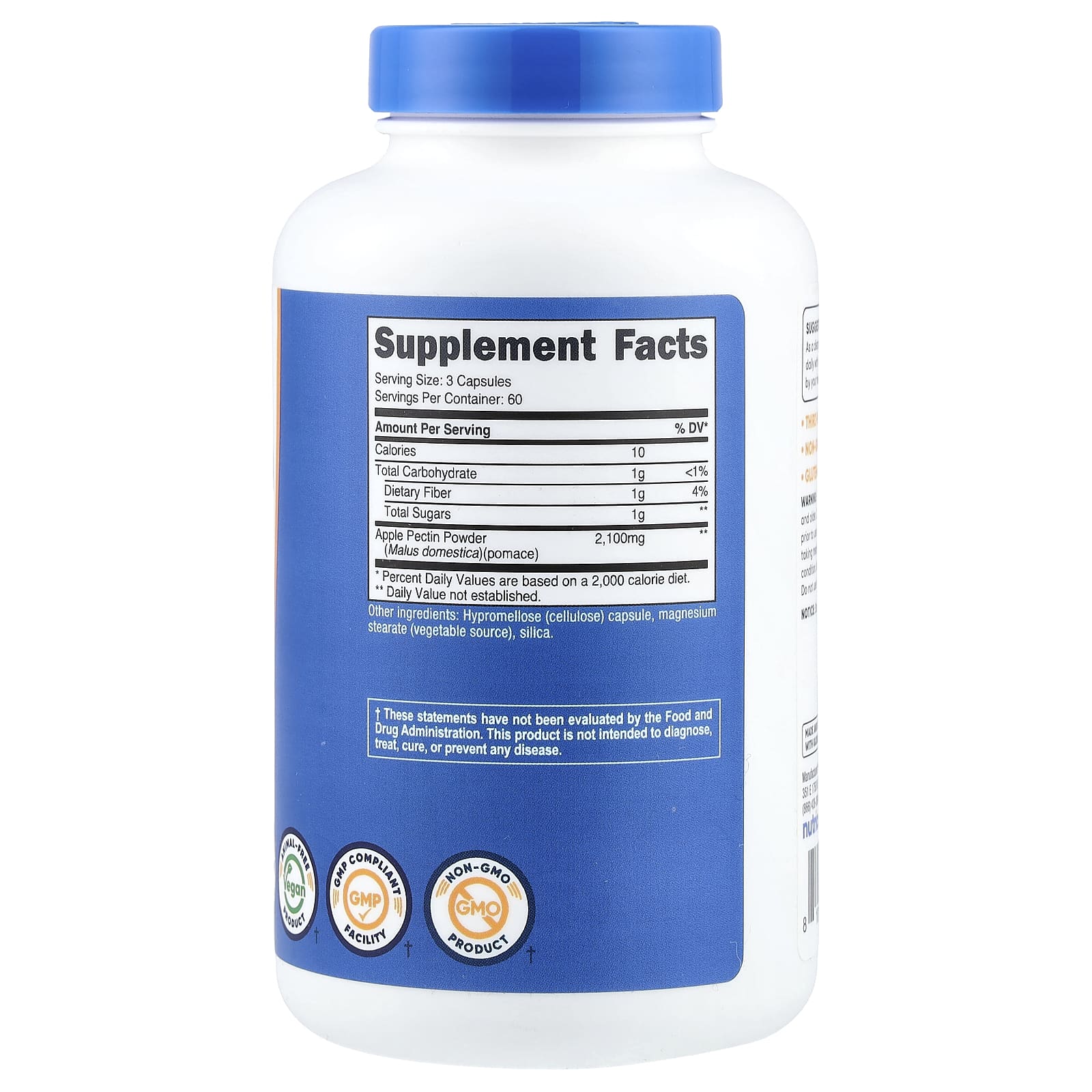 Nutricost, Apple Pectin, 180 Capsules (700 mg per Capsule)