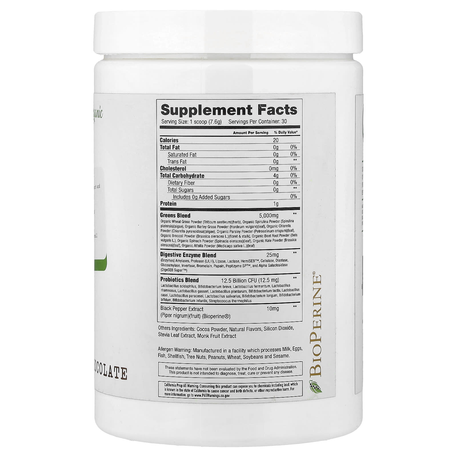 Project 1 Nutrition, Greens, Superfood Greens Powder, Chocolate, 8.04 oz (228 g)