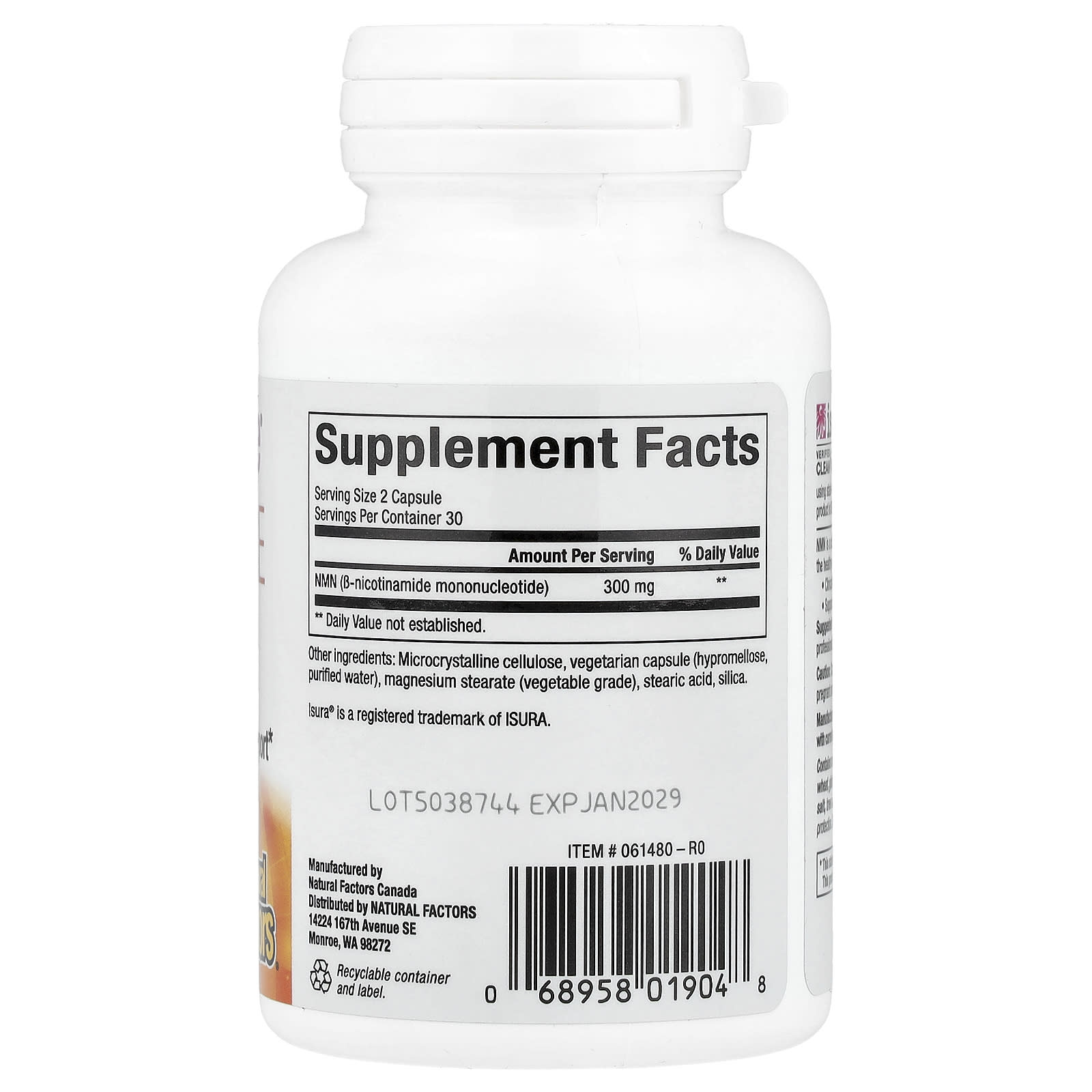 Natural Factors, RegenerLife®, NMN Surge, 60 Vegetarian Capsules (150 mg per Capsule)