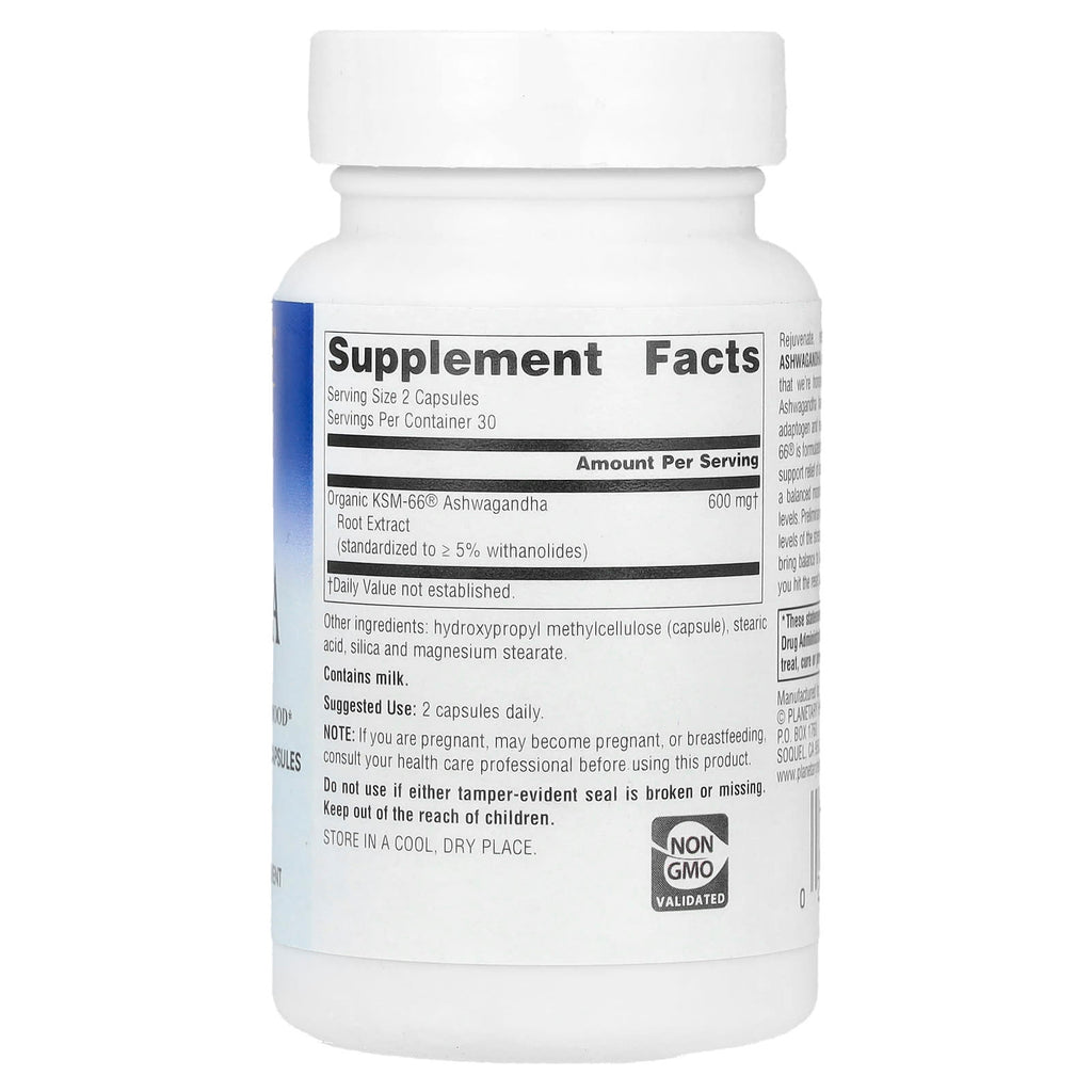 Planetary Herbals, KSM-66® Ashwagandha Root Extract, 60 Vegetarian Capsules (300 mg per Capsule)