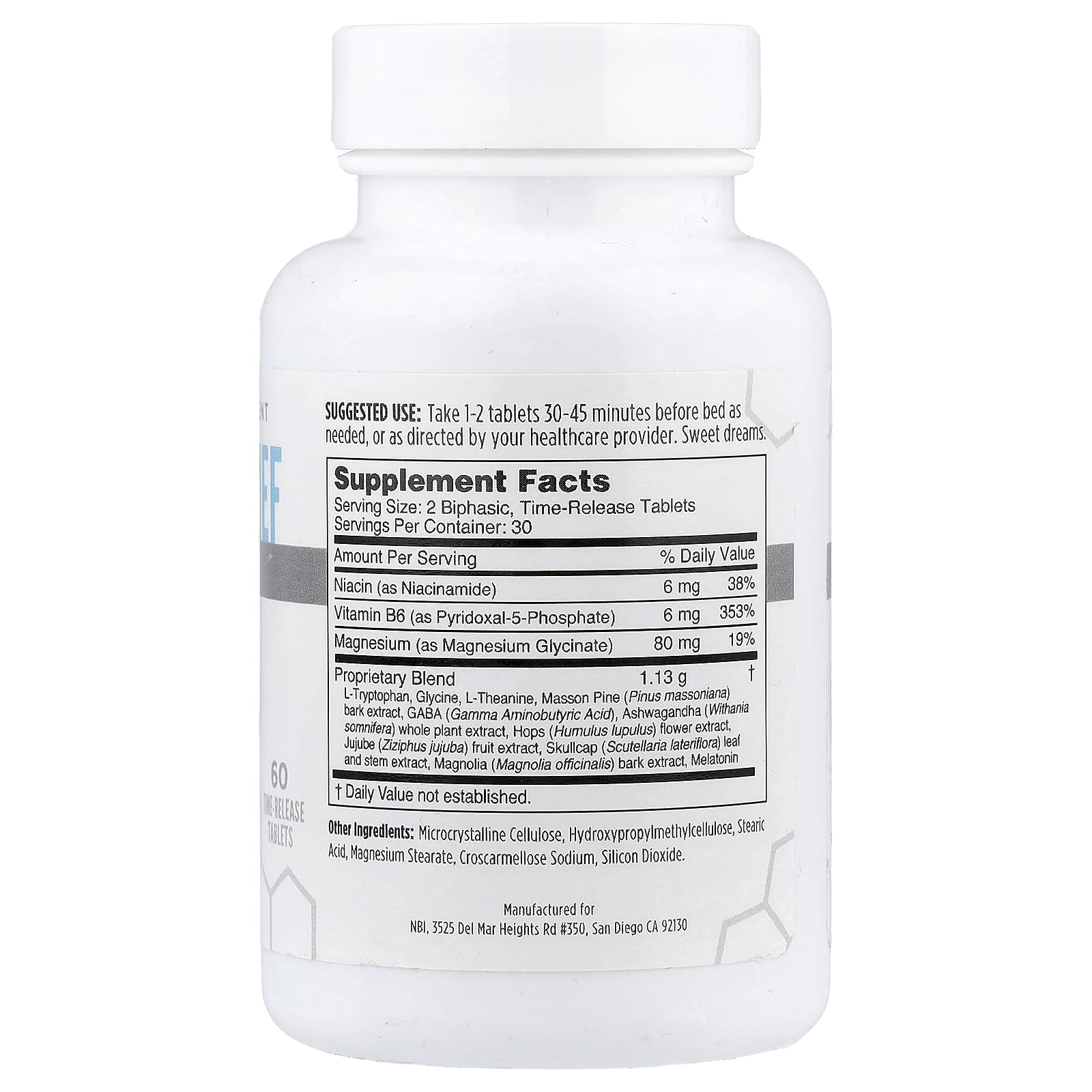 NBI, Sleep Relief , 60 Time-Release Tablets