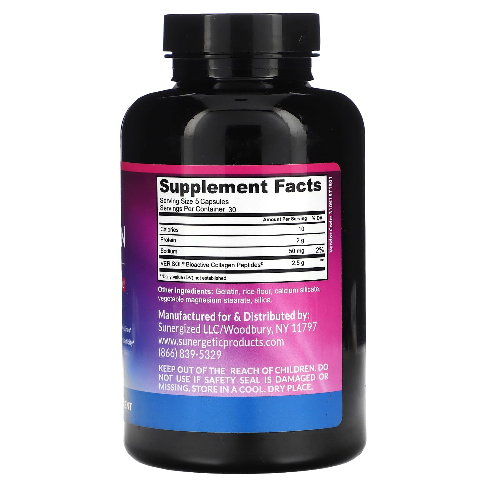 Sunergetic, Collagen Peptides, 150 Capsules