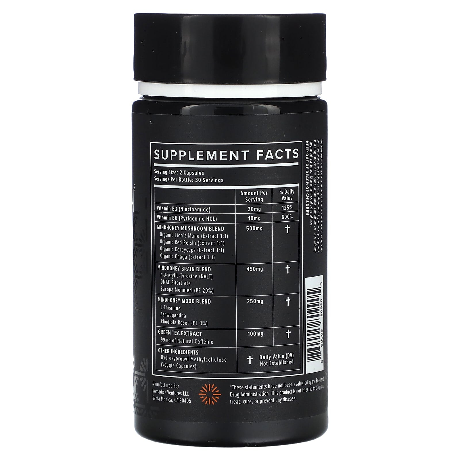 Mindhoney, Dose, Adaptogenic Nootropic, 60 Capsules