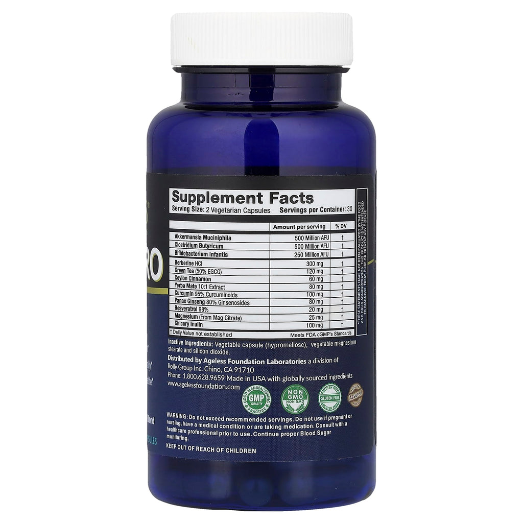 Ageless Foundation Laboratories, GLP-1 PRO, 60 Veg Capsules