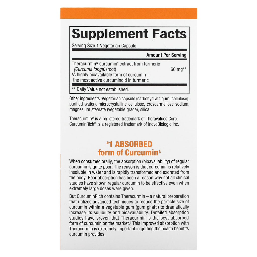 Natural Factors, Theracurmin, 60 mg, 30 Vegetarian Capsules