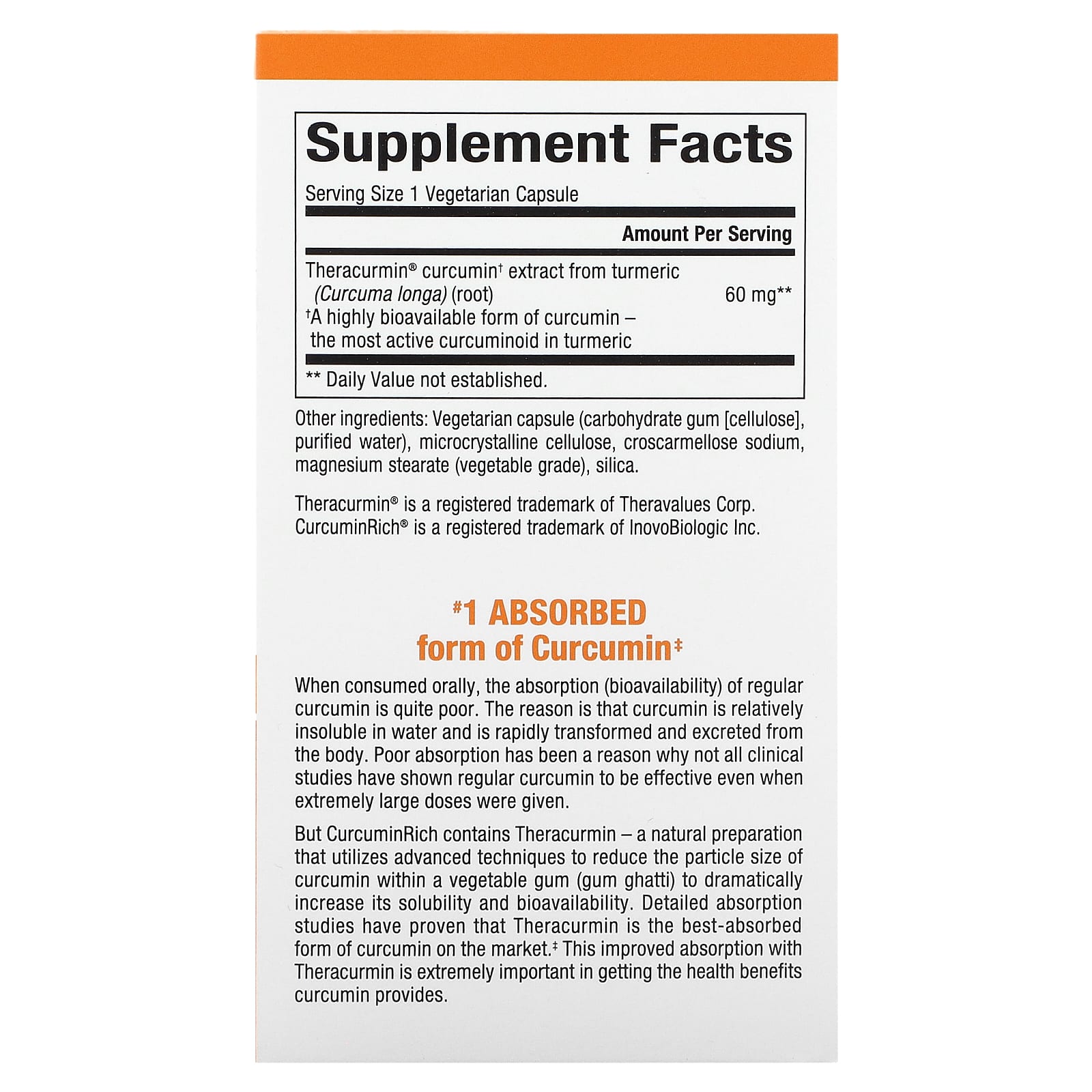 Natural Factors, Theracurmin, 60 mg, 30 Vegetarian Capsules