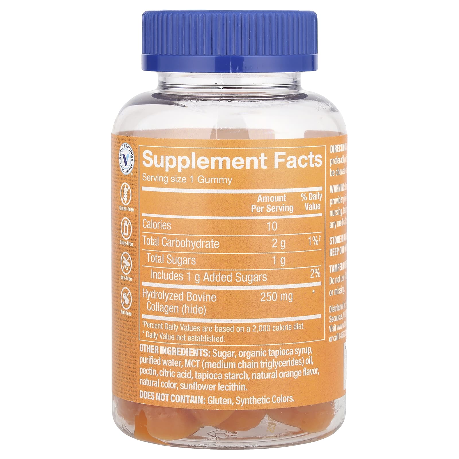The Vitamin Shoppe, Collagen Gummies, Orange, 60 Gummies (250 mg per Gummy)