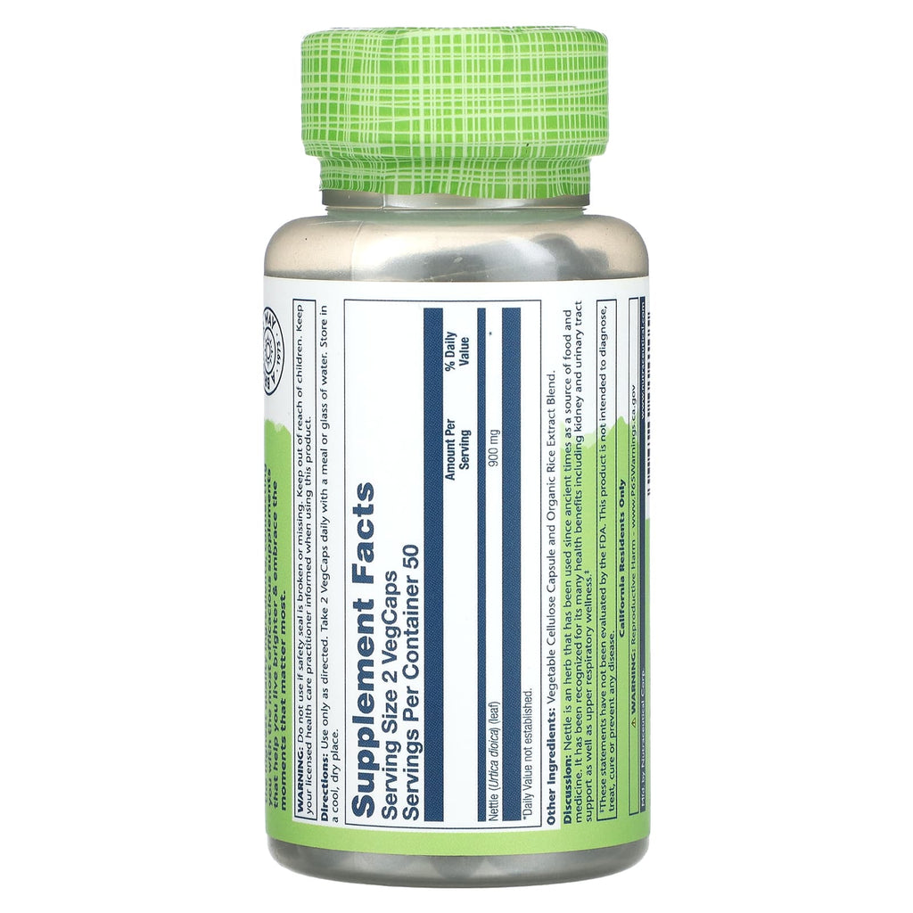 Solaray, True Herbs Nettle, 100 VegCaps (300 mg per Capsule)