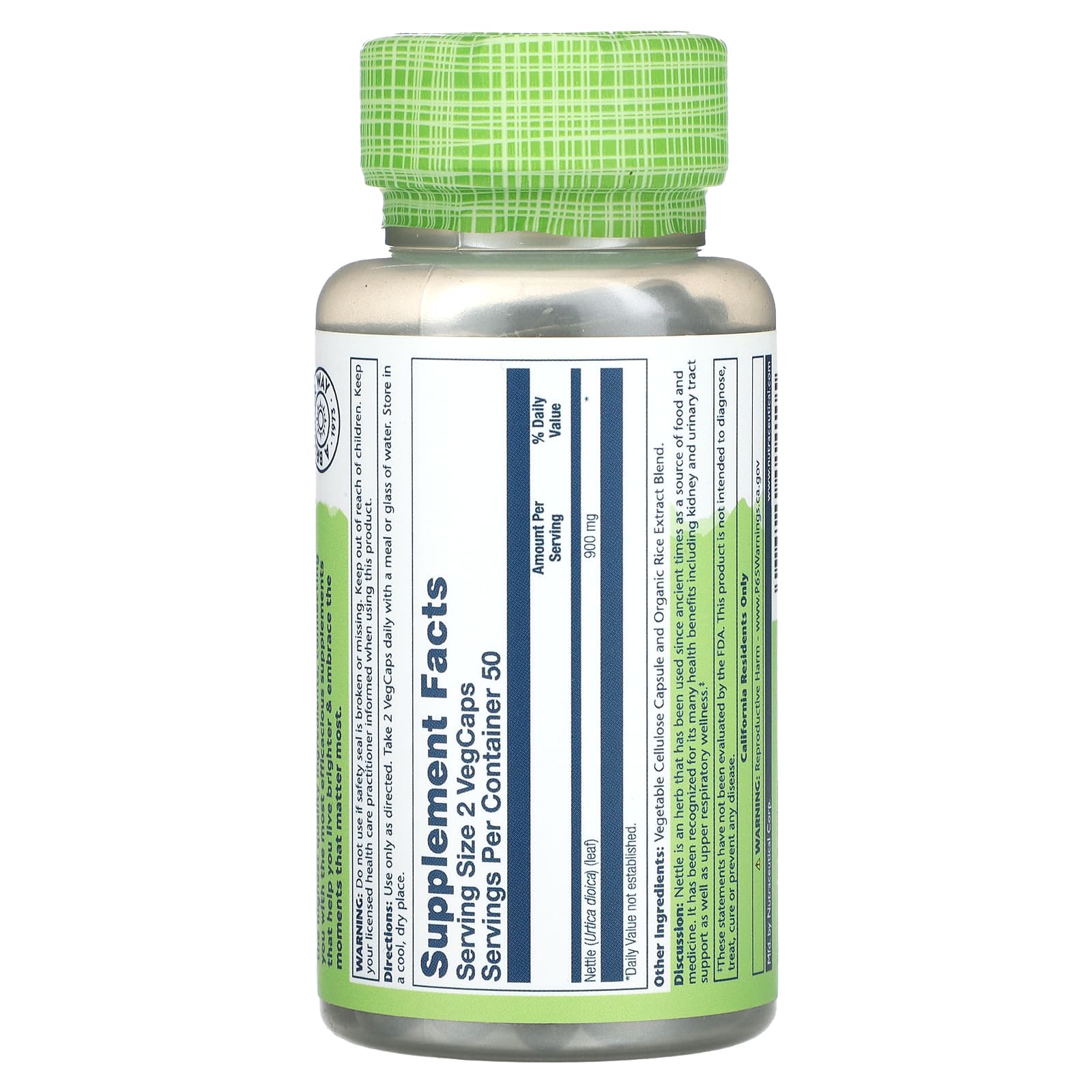 Solaray, True Herbs Nettle, 100 VegCaps (300 mg per Capsule)