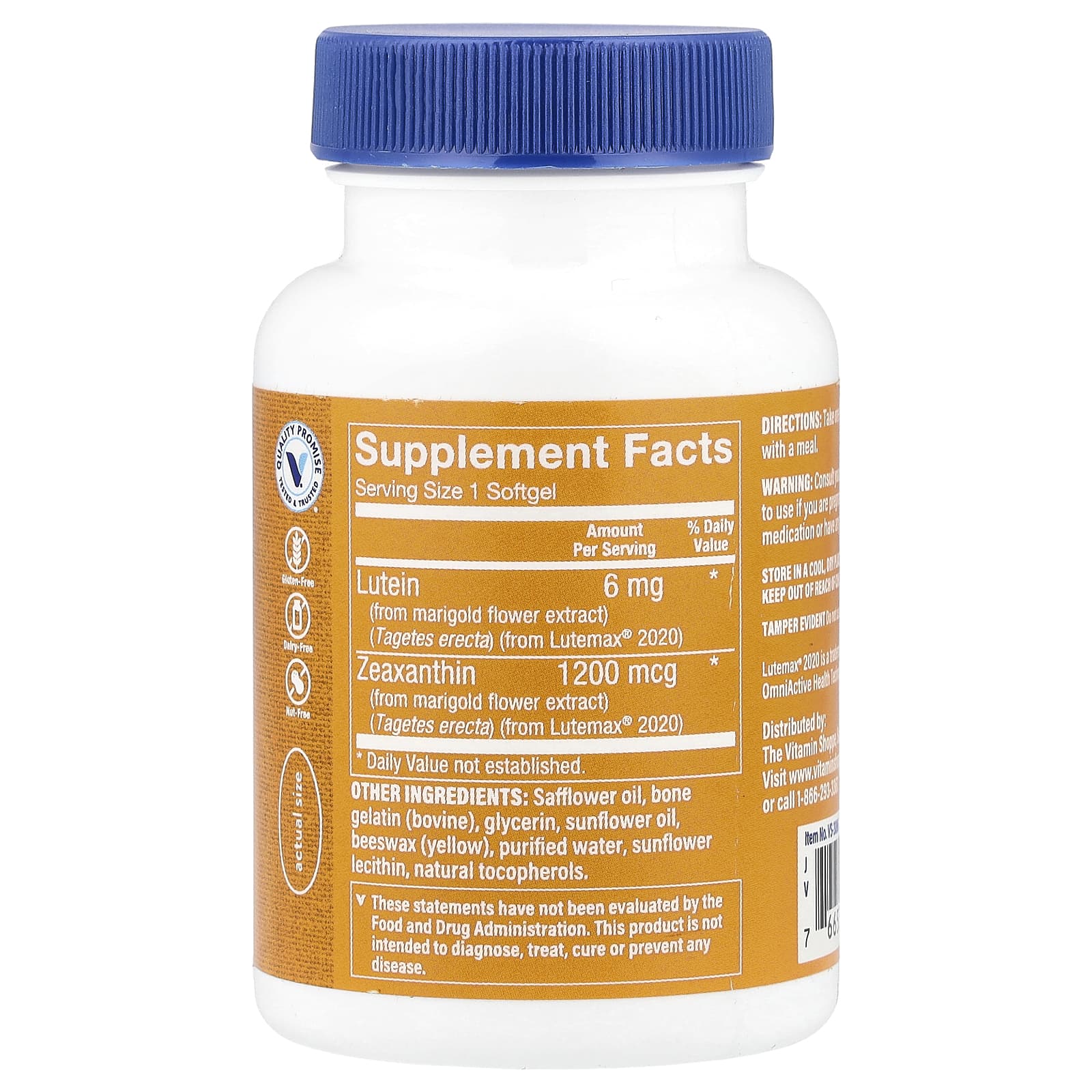 The Vitamin Shoppe, Lutein, 6 mg, 120 Softgels