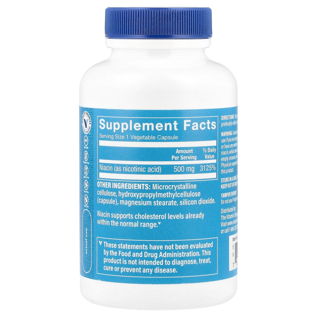 The Vitamin Shoppe, Niacin, 500 mg , 100 Vegetable Capsules
