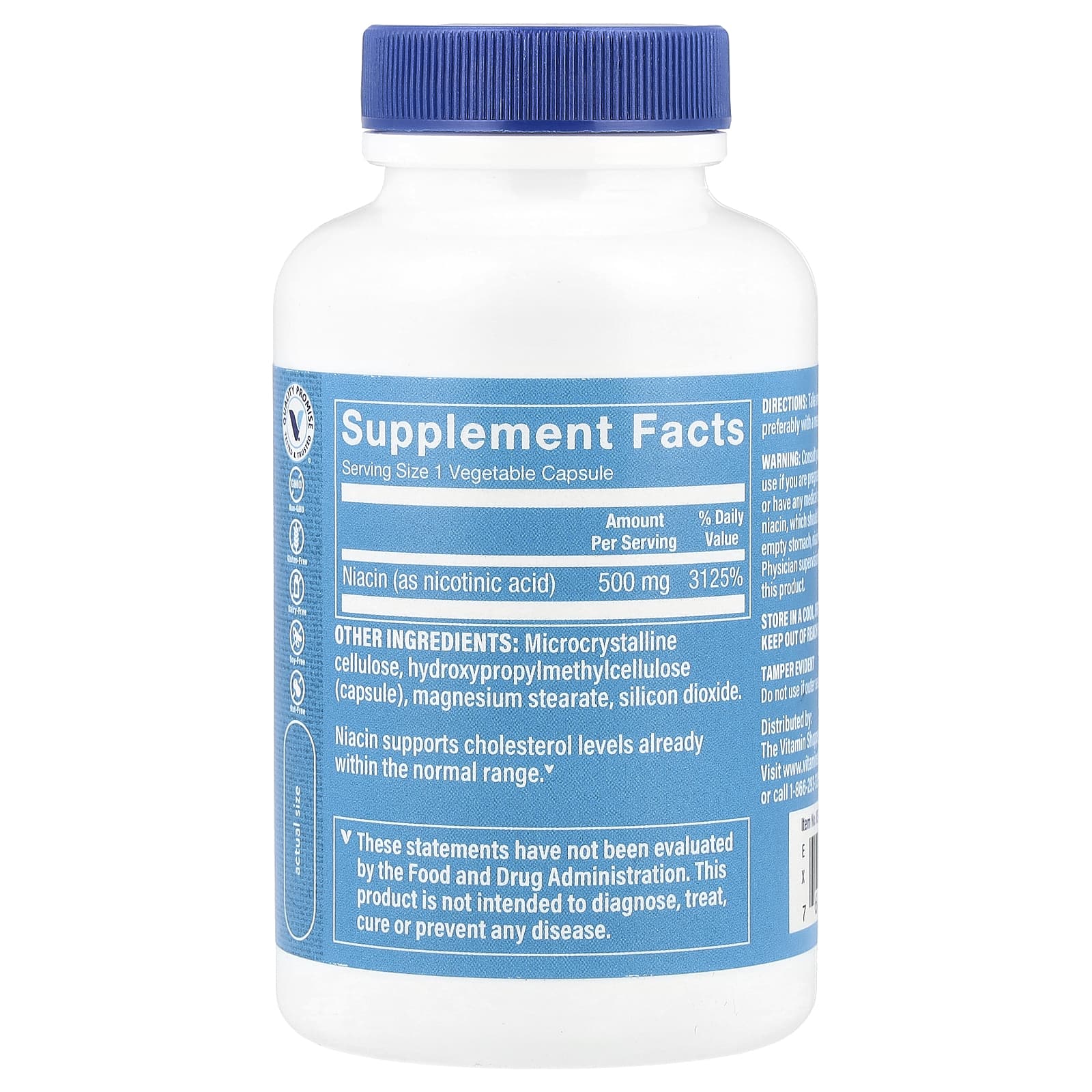 The Vitamin Shoppe, Niacin, 500 mg , 100 Vegetable Capsules