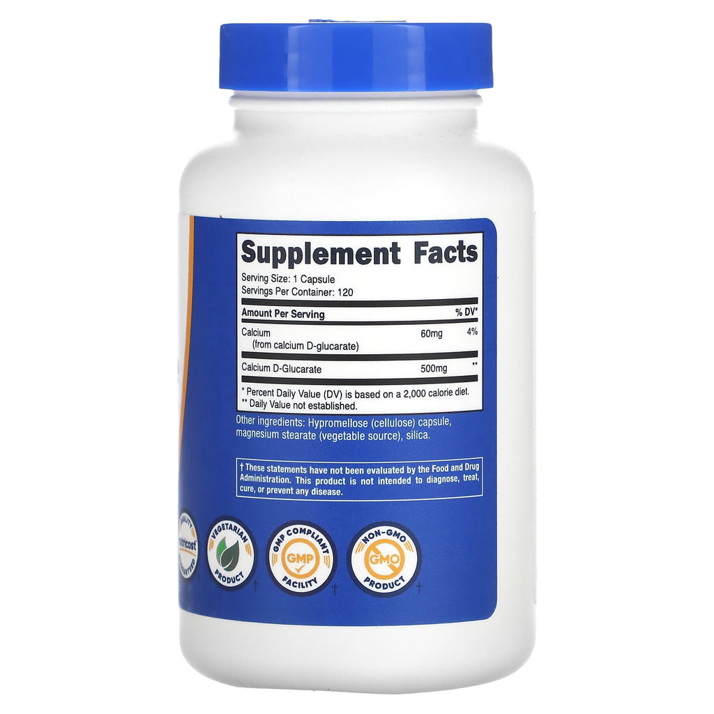 Nutricost, Calcium D-Glucarate, 500 mg, 120 Capsules