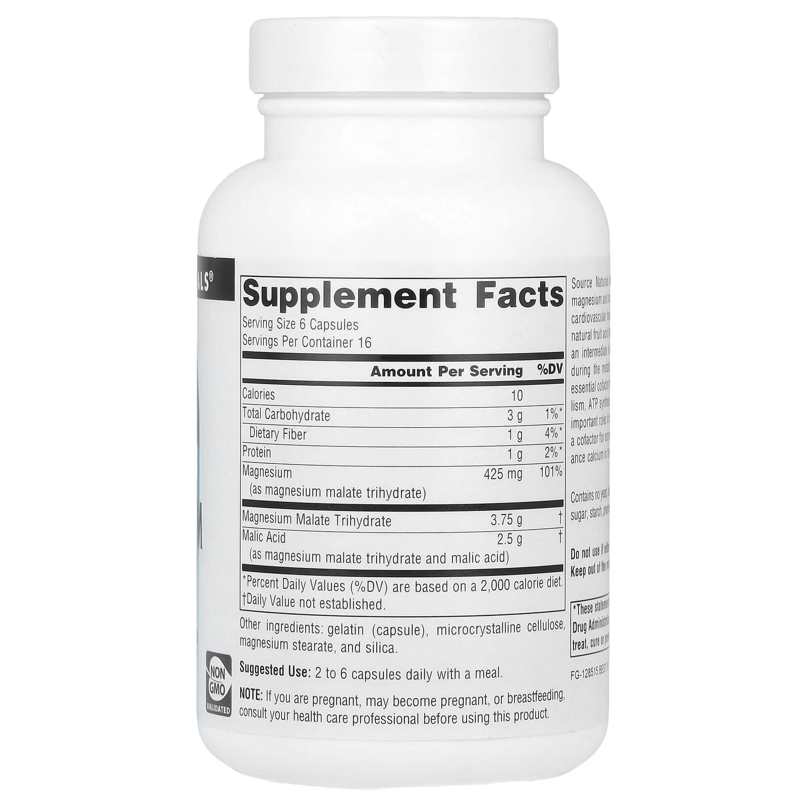 Source Naturals, Magnesium Malate, 100 Capsules