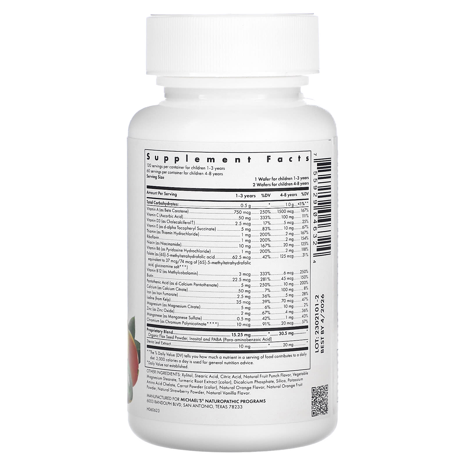 Michael's Health, Children's Chewables, Multivitamin & Mineral, 120 Vegetarian Chewable Wafers