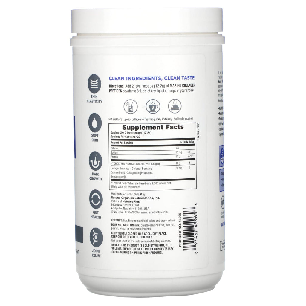 NaturesPlus, Marine Collagen Peptides, 0.53 lb (244 g)