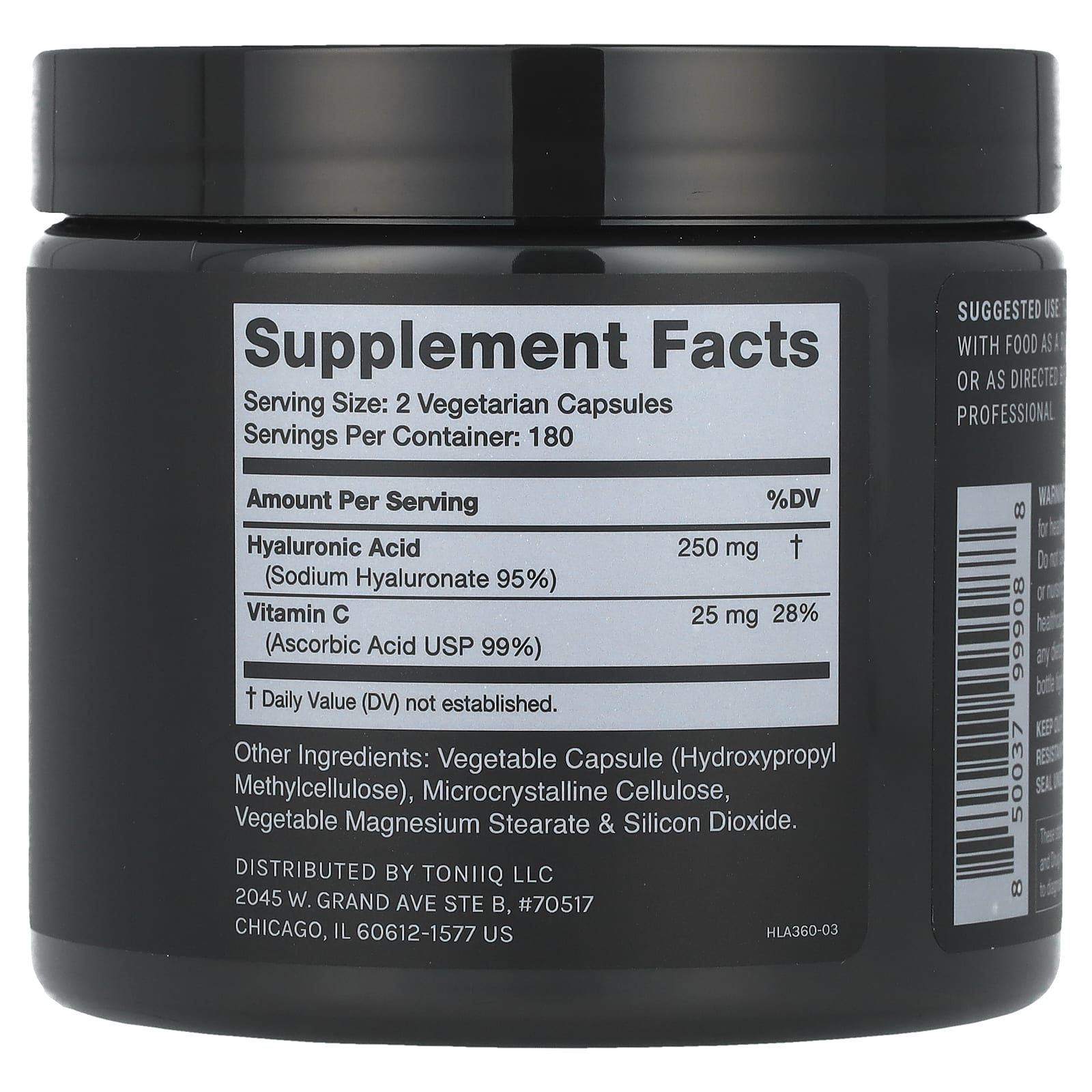 Toniiq, Hyaluronic Acid, 360 Capsules