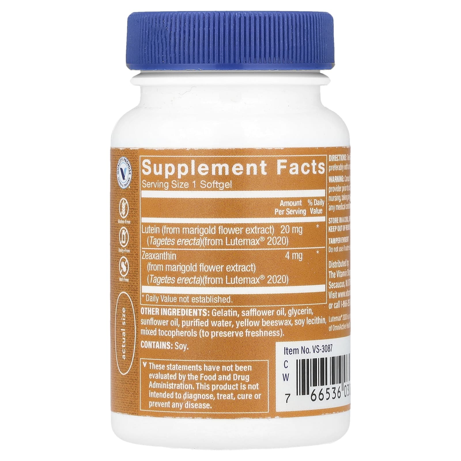 The Vitamin Shoppe, Lutein, 20 mg, 60 Softgels