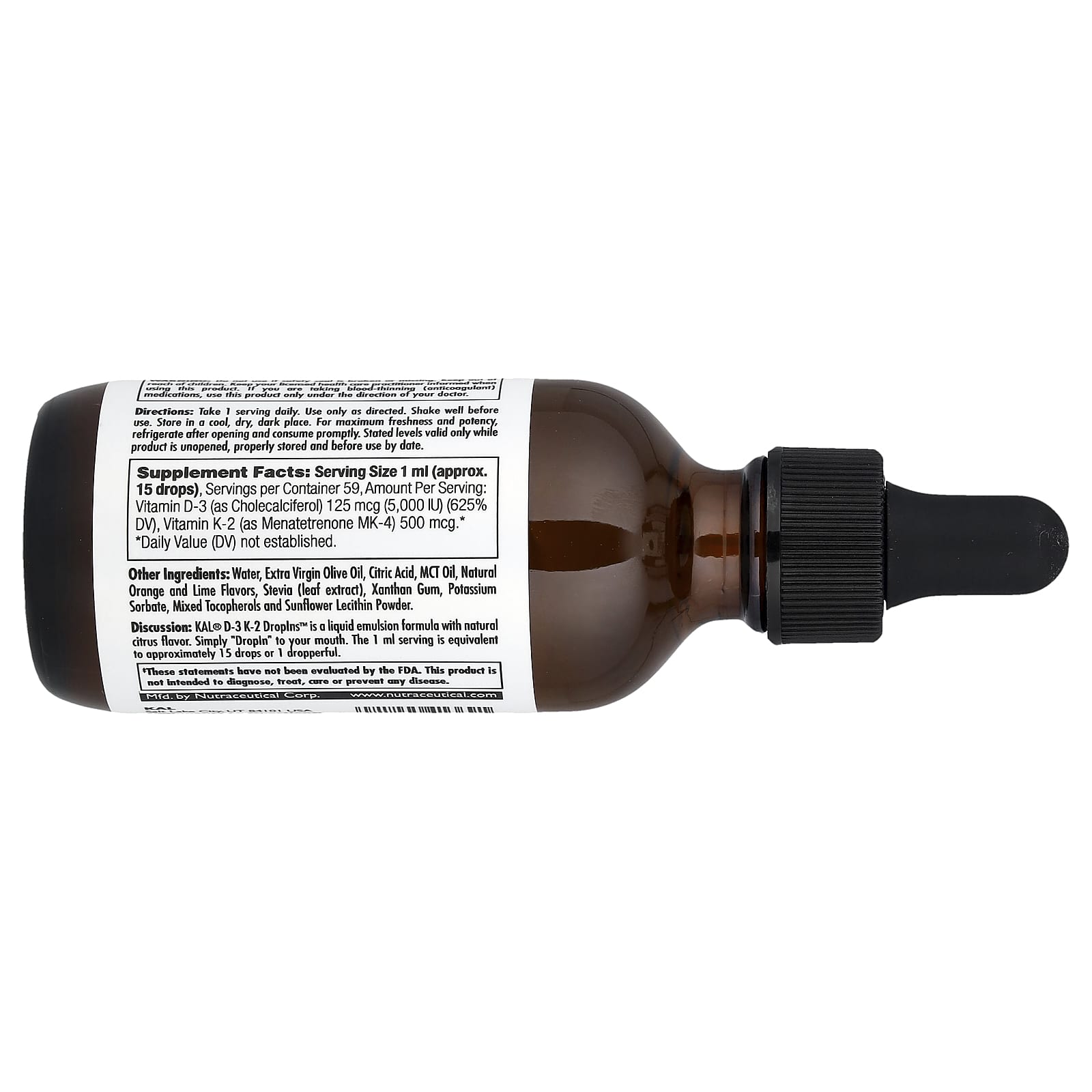 KAL, D-3 K-2 Drop, Citrus, 2 fl oz (59 ml)