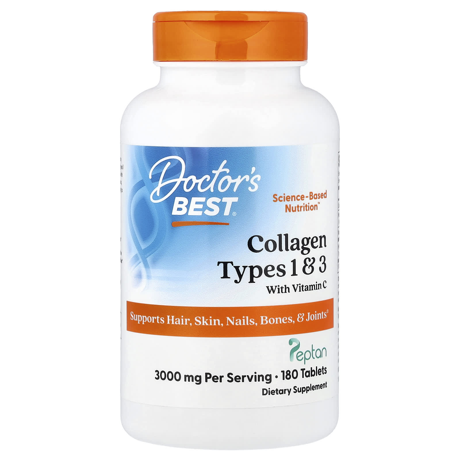 Doctor's Best, Collagen Types 1 & 3 with Vitamin C, 180 Tablets