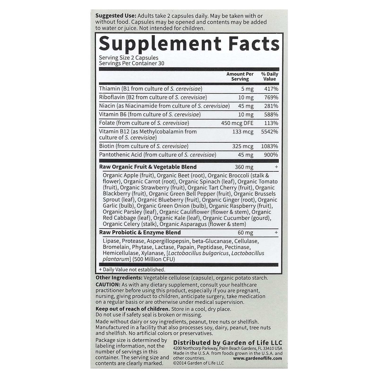 Garden of Life, Vitamin Code®, RAW B-Complex™, 60 Vegan Capsules
