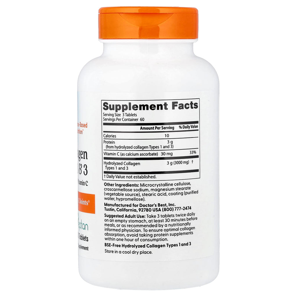Doctor's Best, Collagen Types 1 & 3 with Vitamin C, 180 Tablets