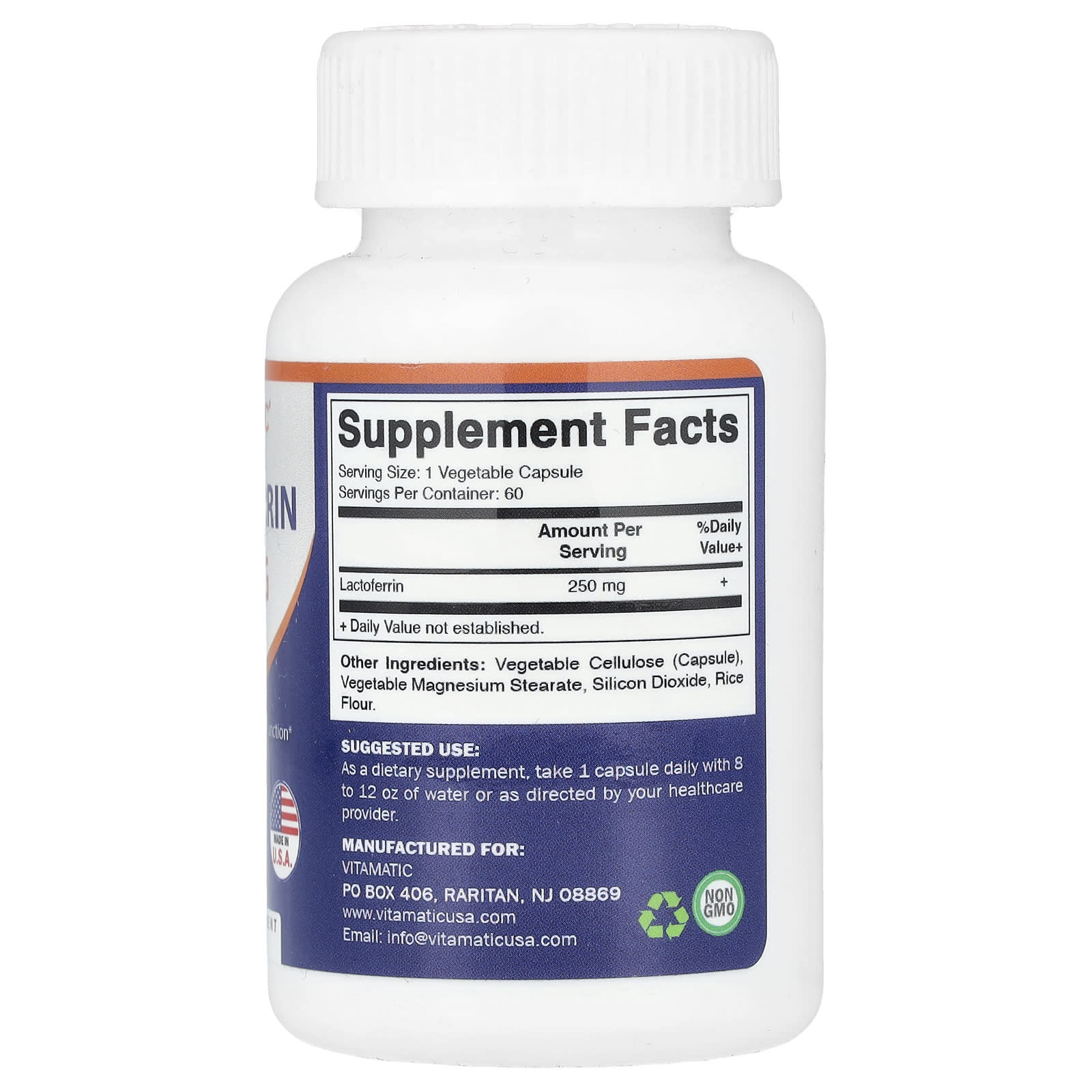 Vitamatic, Lactoferrin, 250 mg, 60 Vegetable Capsules