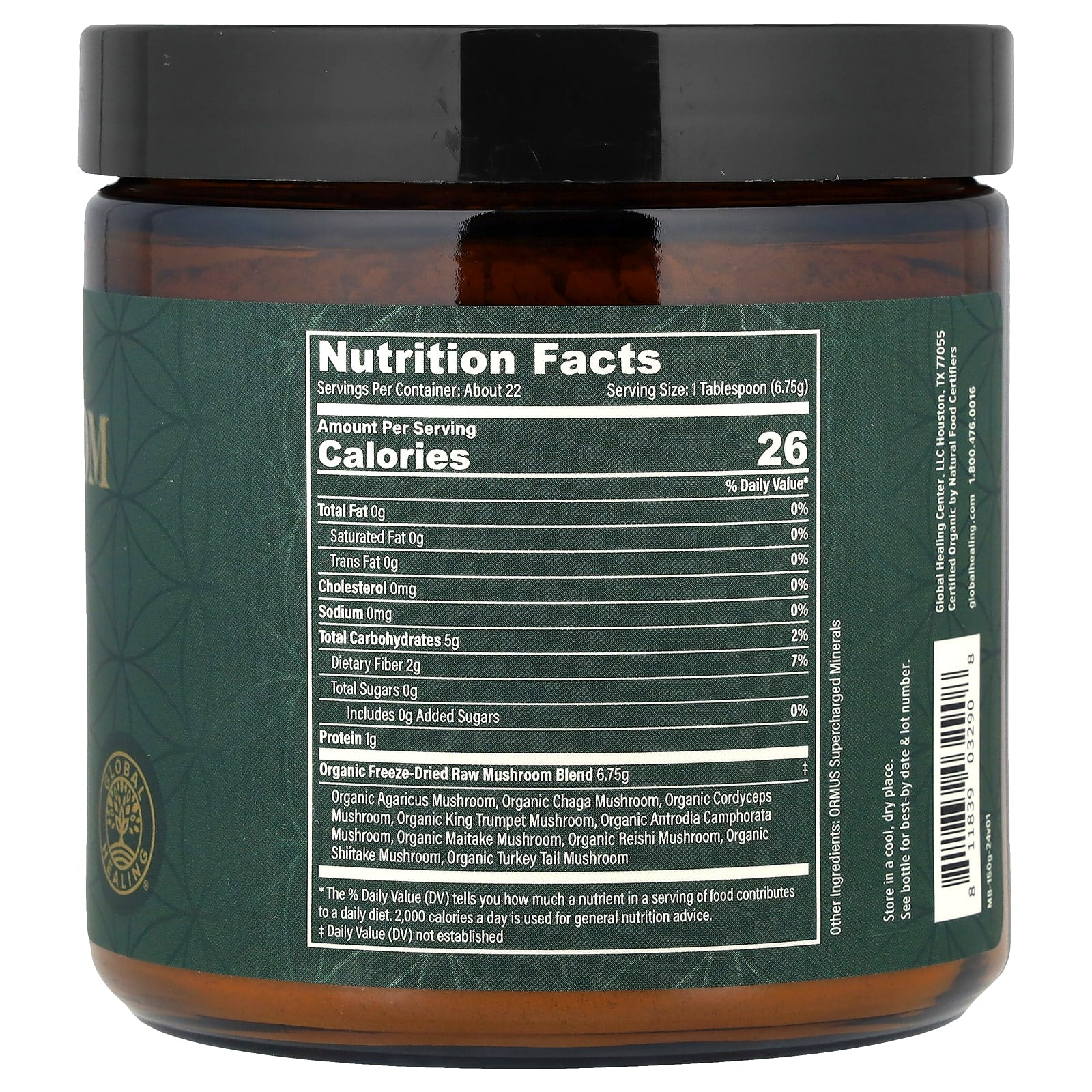 Global Healing, Organic Mushroom Blend, 5.3 oz (150 g)
