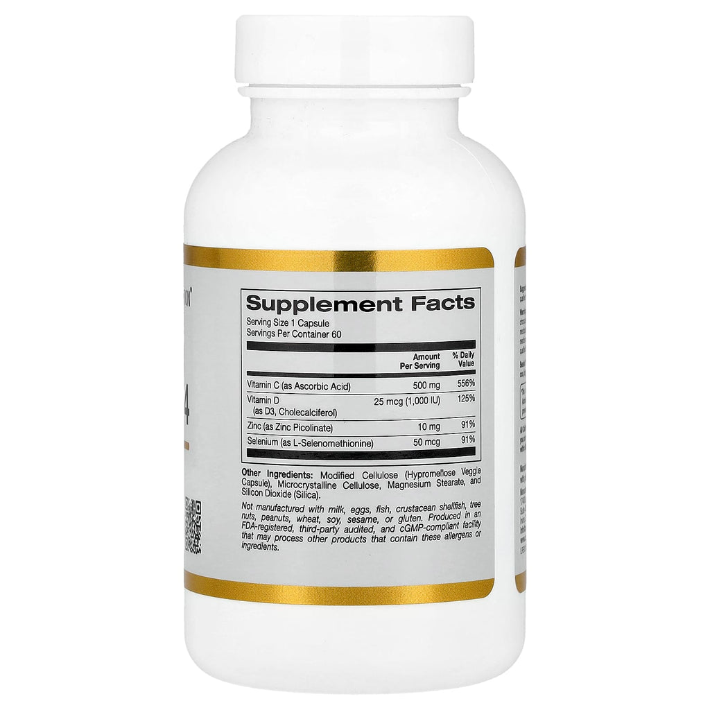 California Gold Nutrition, Immune Complex 4, 60 Veggie Capsules