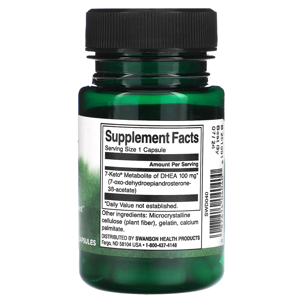 Swanson, 7-Keto® DHEA, 100 mg, 30 Capsules