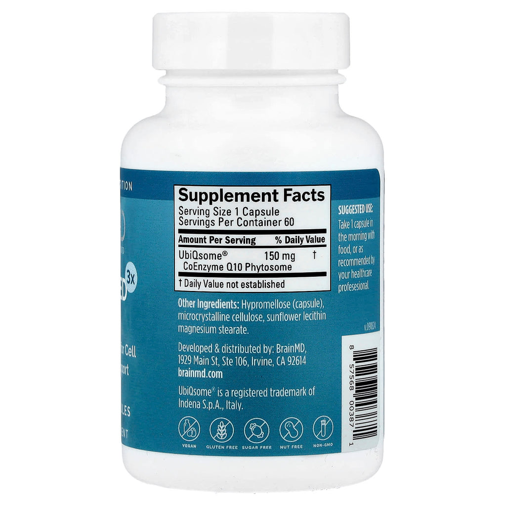 BrainMD, Optimized3x CoQ10, 60 Vegan Capsules