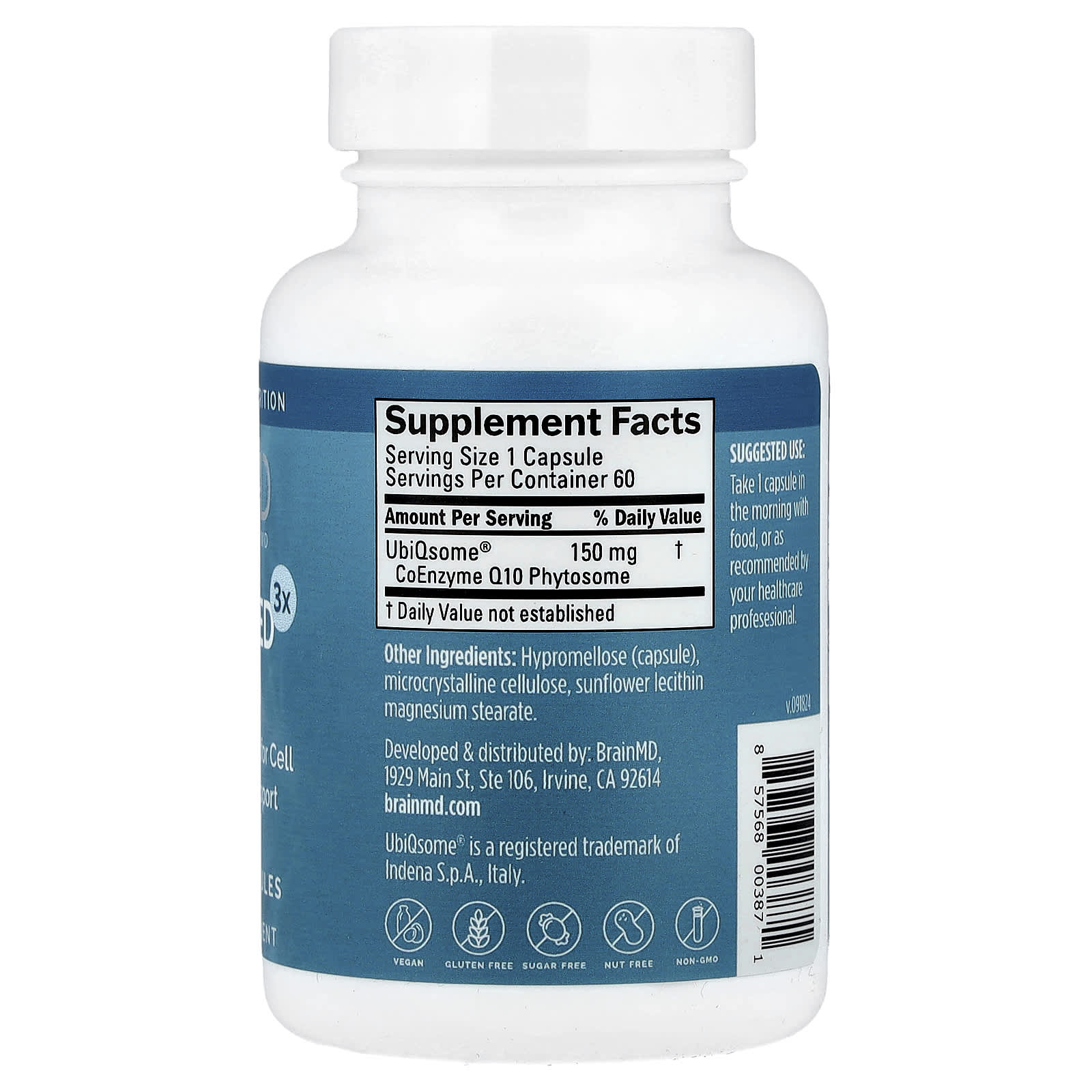 BrainMD, Optimized3x CoQ10, 60 Vegan Capsules