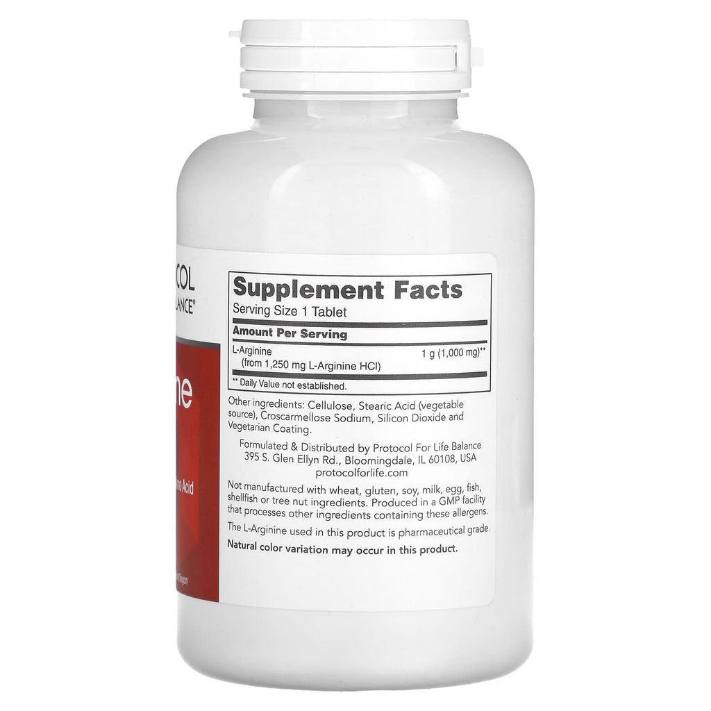 Protocol for Life Balance, L-Arginine, 1,000 mg, 120 Tablets ...