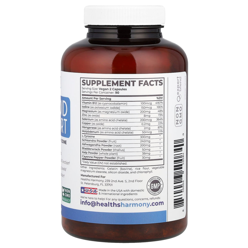 Healths Harmony, Thyroid Support With Iodine, 180 Capsules
