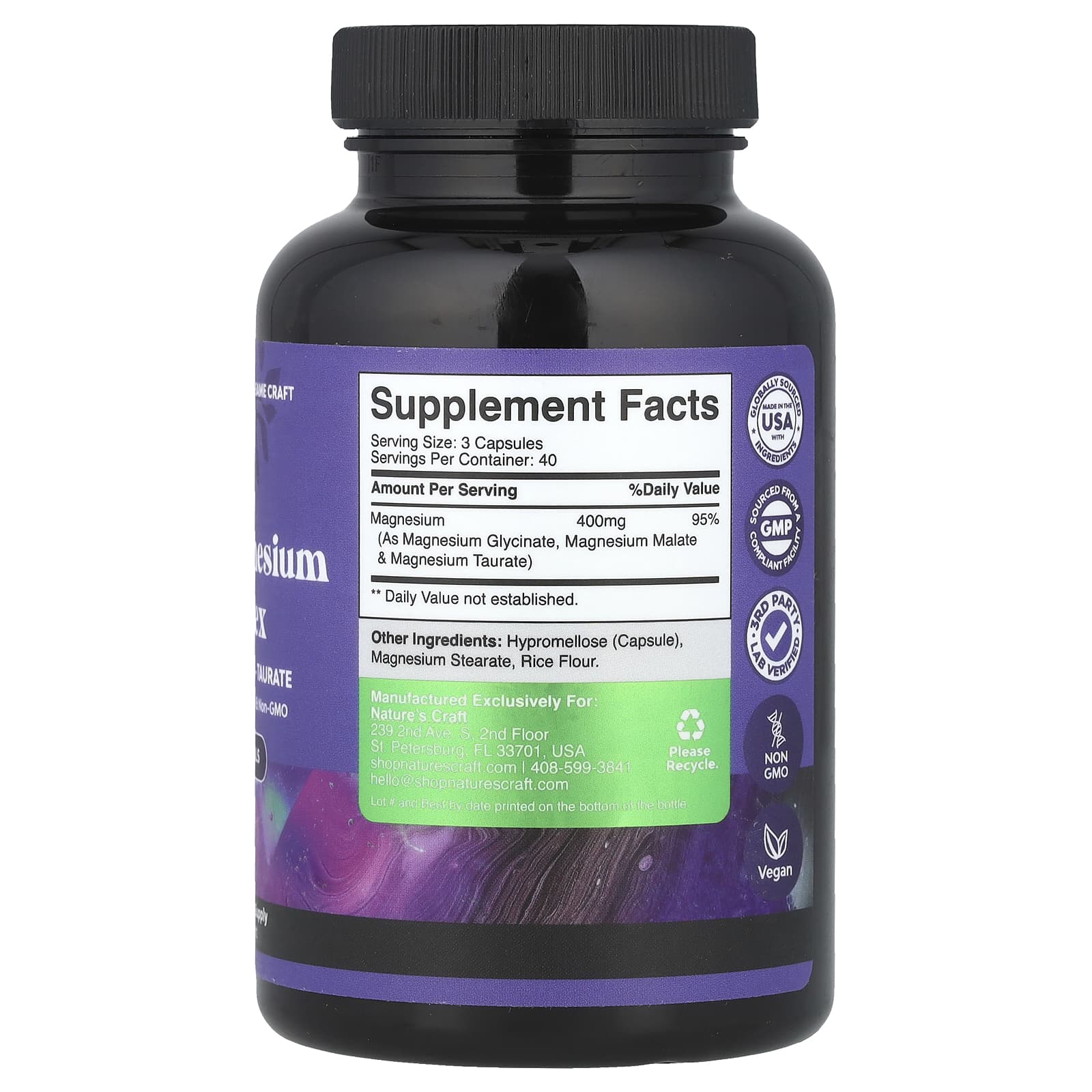 Nature's Craft, Triple Magnesium Complex, 120 Capsules (133 mg per Capsule)
