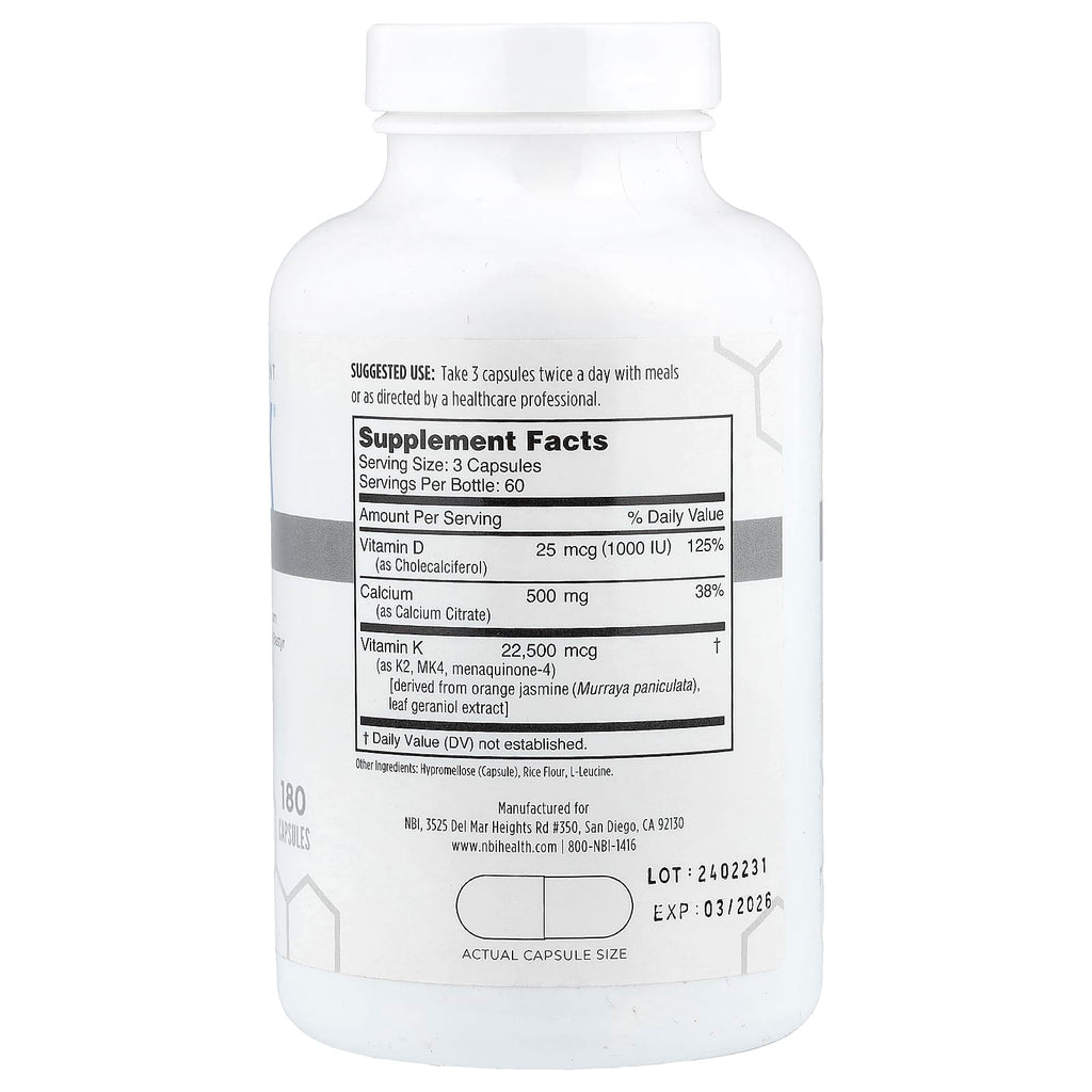 NBI, Osteo-K®, 180 Capsules